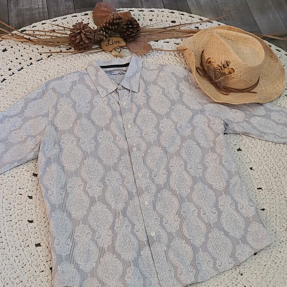 TASSO ELBA MULTI XL UNIQUE PATTERN DRESS SHIRT - Picture 3 of 16